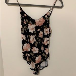 Floral ribbed body suit soft & sexy AE